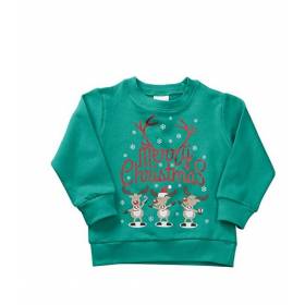 Bluza verde Craciun copii – Merry Christmas